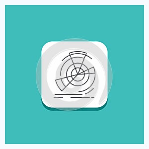 Round Button for Data, diagram, performance, point, reference Line icon Turquoise Background