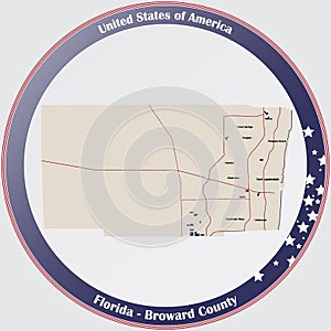 Map of Broward County in Florida photo