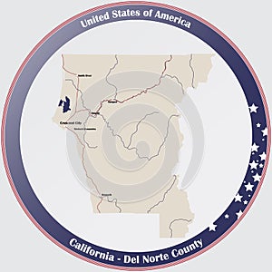 Map of Del Norte County in California photo