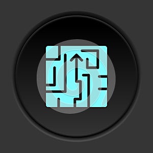 Round button icon, Chart, data, file. Button banner round, badge interface for application illustration