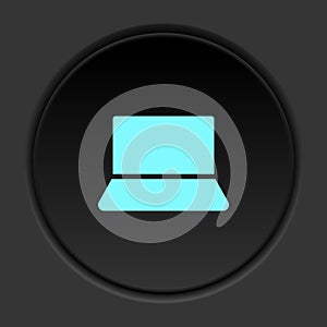 Round button icon, computer. Button banner round, badge interface for application illustration