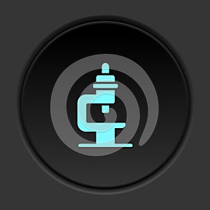 Round button icon, Microscope. Button banner round, badge interface for application illustration