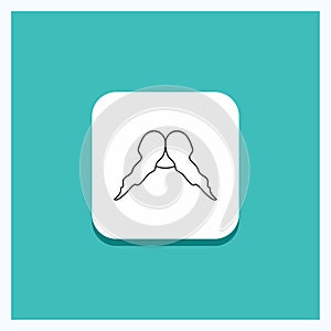 Round Button for moustache, Hipster, movember, male, men Line icon Turquoise Background