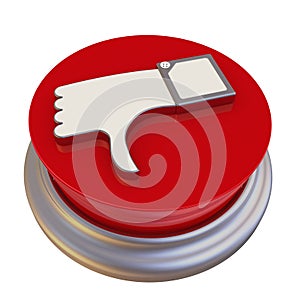 Round button with the symbol of the negative review