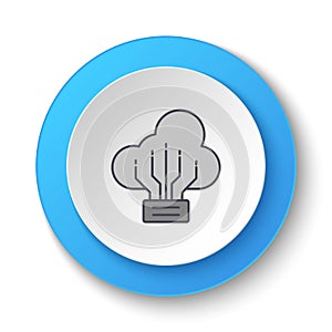 Round button for web icon. Backup, cloud. Button banner round, badge interface for application illustration