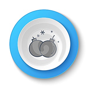 Round button for web icon. Bomb, weapons, detonation, retro, arcade. Button banner round, badge interface for application