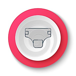 Round button for web icon, Boxer hosiery. Button banner round, badge interface for application illustration