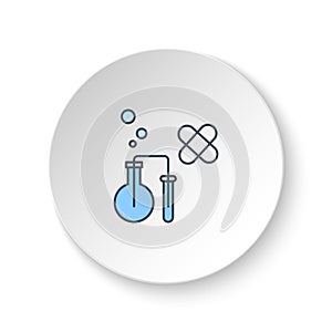 Round button for web icon, chemical, eco. Button banner round, badge interface for application illustration