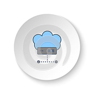 Round button for web icon, cloud, computing. Button banner round, badge interface for application illustration