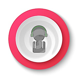 Round button for web icon, Database server customer. Button banner round, badge interface for application illustration