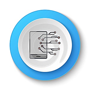 Round button for web icon. gps, smart, location. Button banner round, badge interface for application illustration