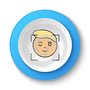 Round button for web icon. gps, smart, location. Button banner round, badge interface for application illustration