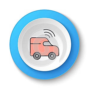 Round button for web icon. gps, smart, location. Button banner round, badge interface for application illustration