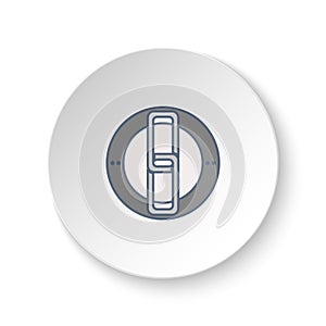 Round button for web icon, link, web, icon. Button banner round, badge interface for application illustration