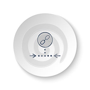 Round button for web icon, link, web, icon. Button banner round, badge interface for application illustration