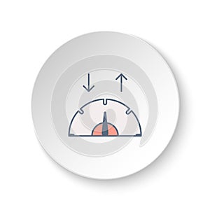 Round button for web icon, speed, network. Button banner round, badge interface for application illustration