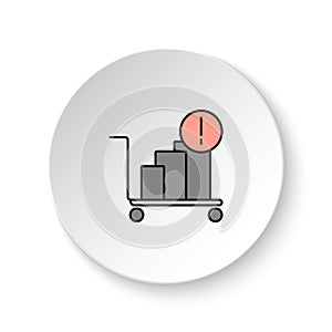 Round button for web icon, trolley, dray. Button banner round, badge interface for application illustration