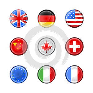 Round buttons set-flags