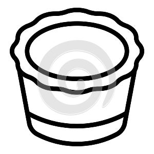 Round cake bakeware icon outline vector. Baking ovenproof mold
