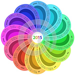 Round calendar for 2015