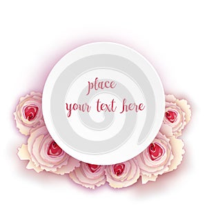 Round card with roses