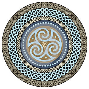 Round Celtic Design. Ancient Celtic magic mandala