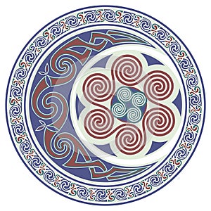 Round Celtic Design. Celtic mandala, celtic horned moon