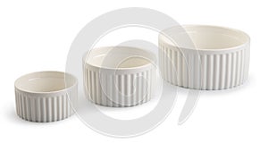 round ceramic baking dish, isolated on white background