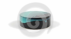 Round Ceramic Object with Turquoise Glaze