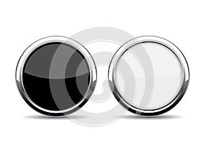 Round chrome glass button