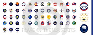 Round Circle Flag of the US States Sorted Alphabetically