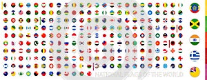 Round Circle Flag of the World Sorted Alphabetically by Continent