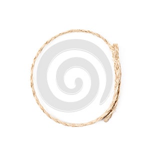 Round circle made of linen rope