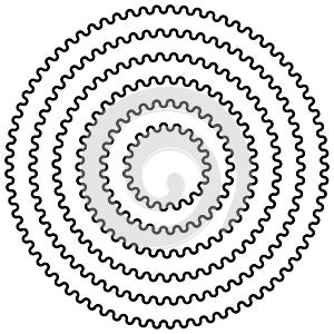 Round circular wave border frame in a range of sizes.