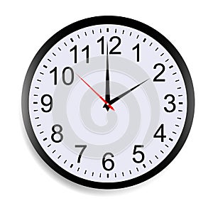 Round clock face showing two o`clock