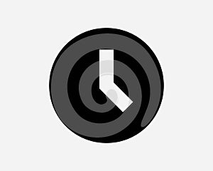 Round Clock Icon. Analogue Wall Wallclock Watch Time Timer Deadline Alarm Sign Symbol. Black and White Vector Graphic Clipart Cut photo