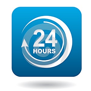 Round clock support icon, flat style