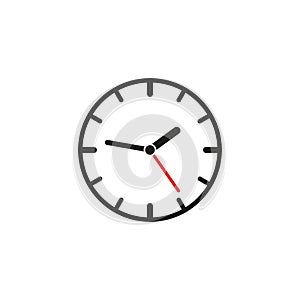 Round clock. Time clock. Deadline concept. Vector illustration.