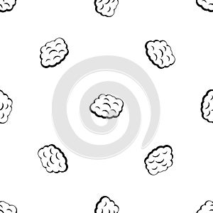 Round cloud pattern seamless black