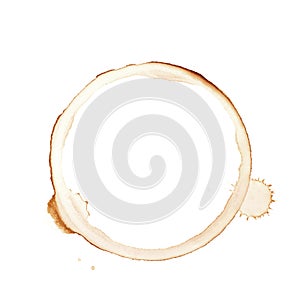 Round coffee stain isolated