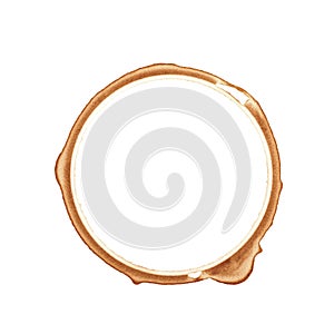 Round coffee stain isolated