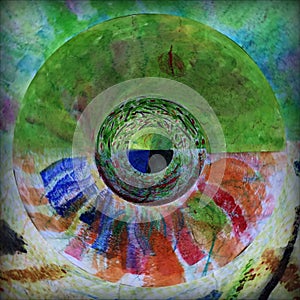 Round colorful abstract eye pattern background