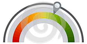 Round colorful gauge. Indicator dashboard ui element