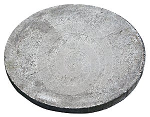 Round concrete cover hatch for the sewerage system.