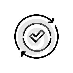 Round convenient icon like easy pay or update. concept of replace or swap symbol and quality control. linear trend