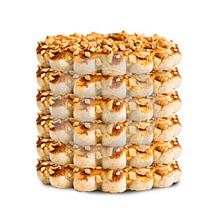 Round cookies with nuts