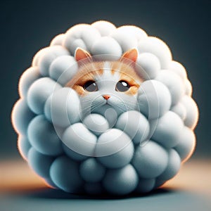 Round cotten ball, digital art