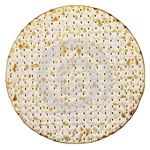 Round cracker on white background