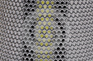 round curved metal perforated sheet stripes background