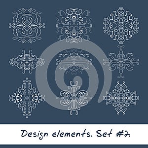 Round design element. Circle pattern in white